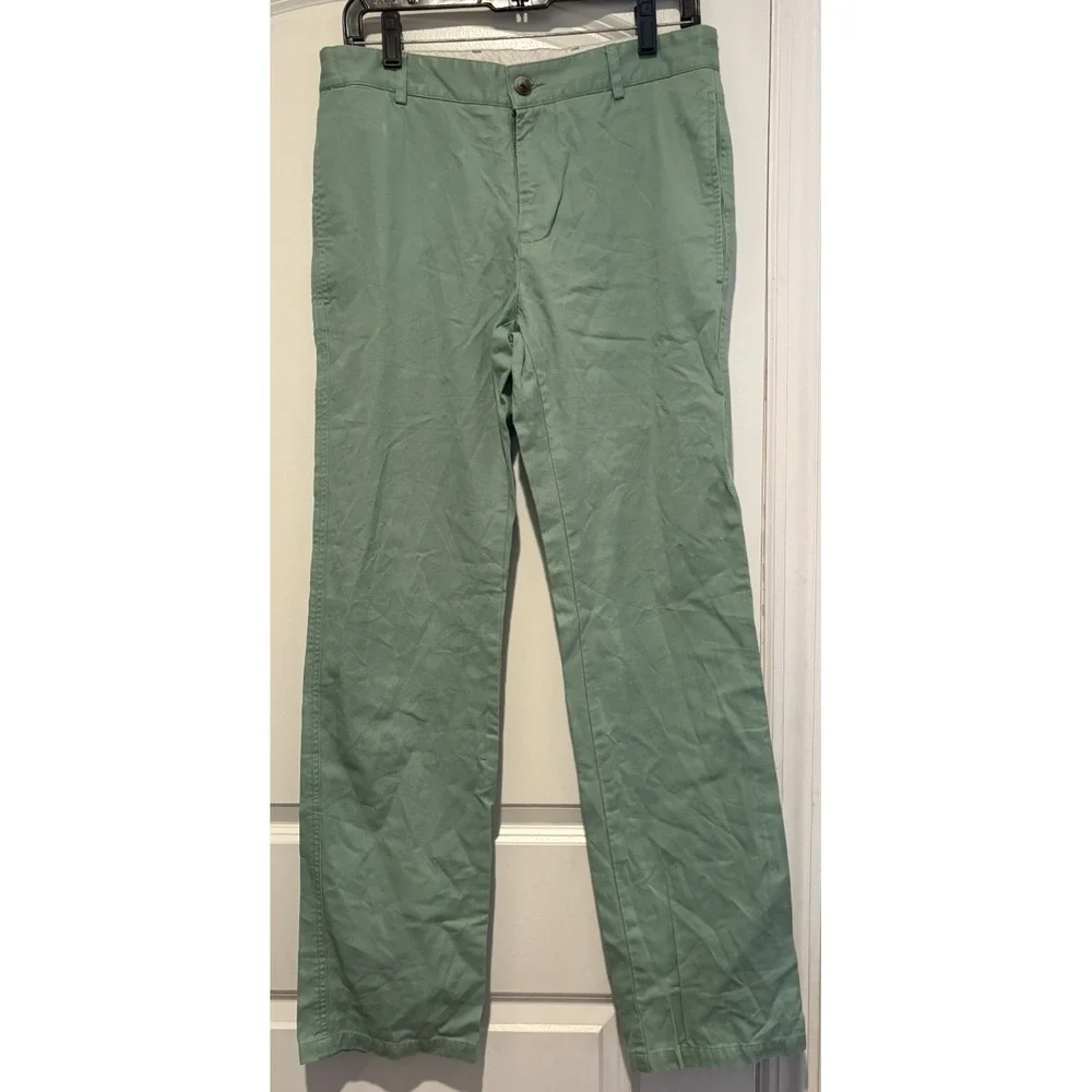 Lacoste Pants Mens Green Size 38 Chino Casual Straight Leg 100% Cotton